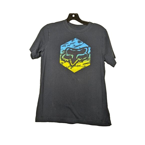Fox Other - Fox‎ Racing Shield Short Sleeve T-Shirt Blue Boys Large Motorcycle Motocross